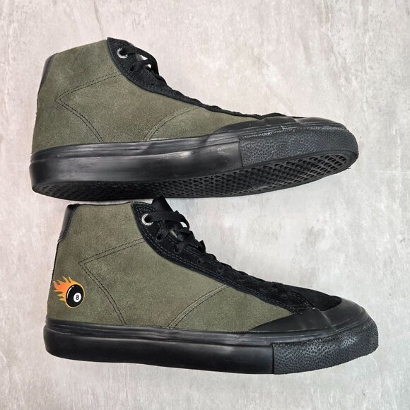 Emerica Skateboard Shoes Mens Sz 7 Black Green Suede Streetwear High Top Sneaker - Picture 5 of 10